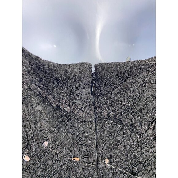 JS COLLECTIONS Black Lace Cocktail Dress 6 Petite Whimsigoth Fairy Grunge Y2K 90 - Picture 9 of 14